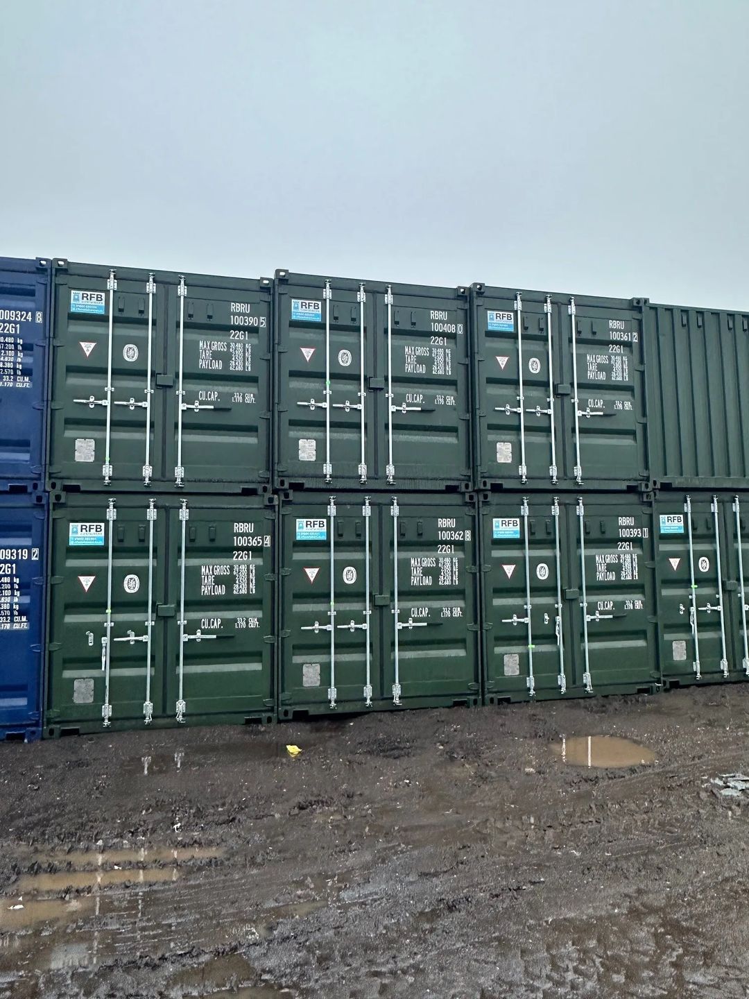 20-fots containere klare for utleie